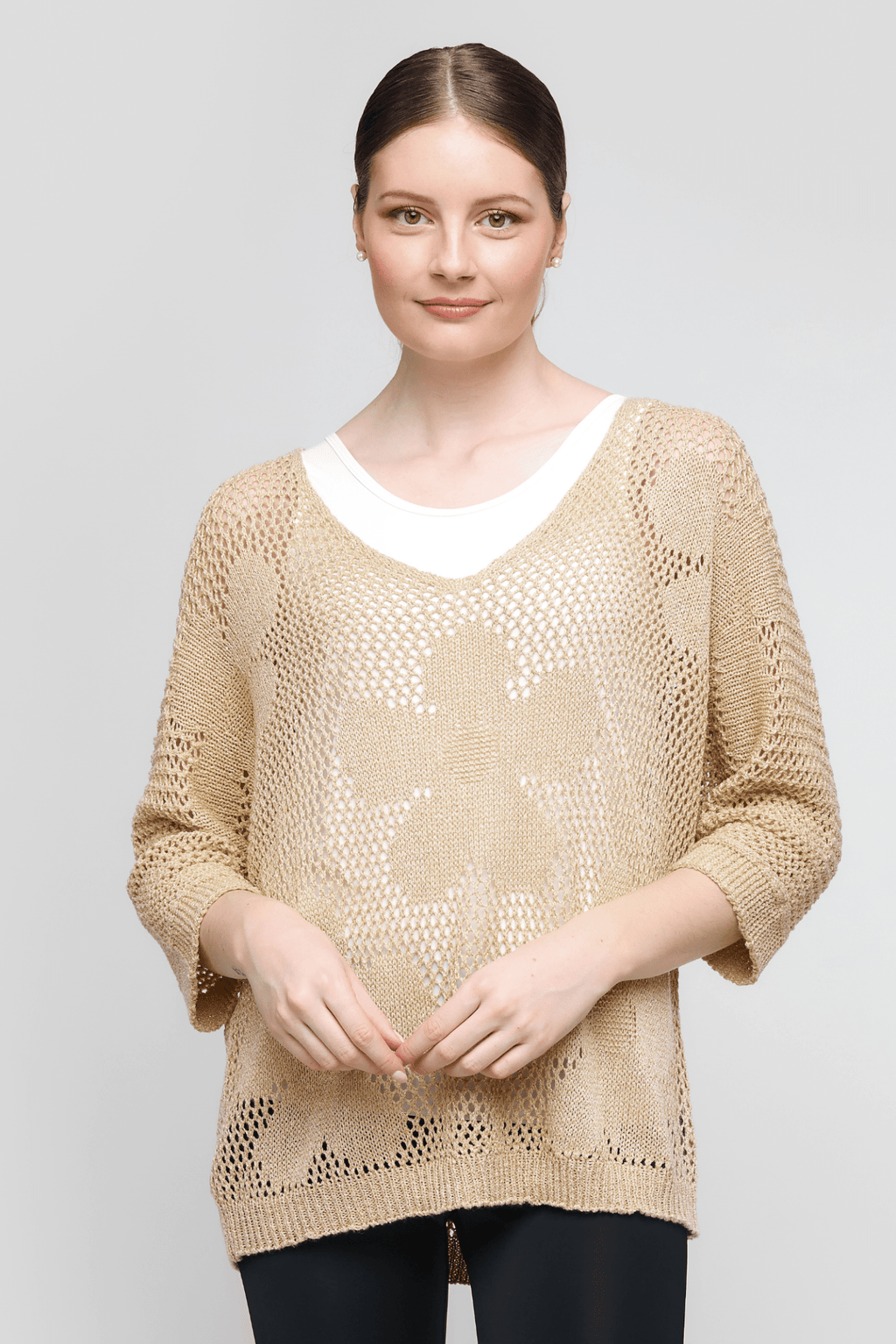 uchuu-cs25-904-gold-floral-knitted-jumper-womens-open-knit-floral-sweater-dotique-