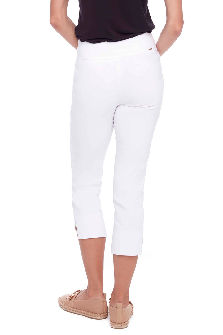 Up Pants Inverted Cuff Crop White Trousers 68073 - Dotique