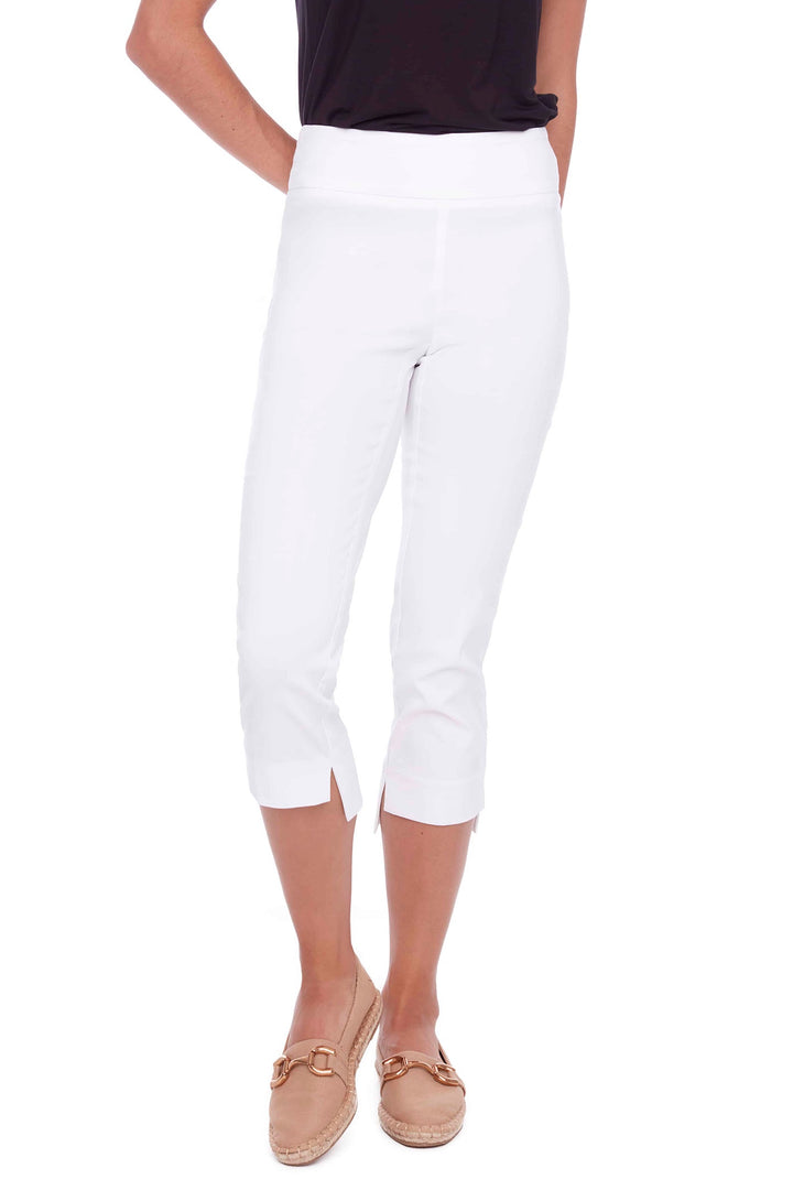 Up Pants Inverted Cuff Crop White Trousers 68073 - Dotique