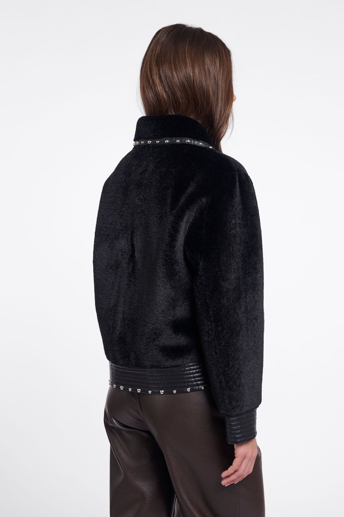 Rino & Pelle Danisha Studded Faux Fur Jacket Black 7002612