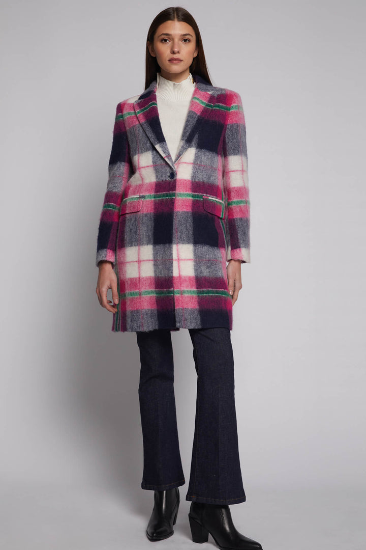 Vilagallo 30538 Pink Check Coat - Dotique