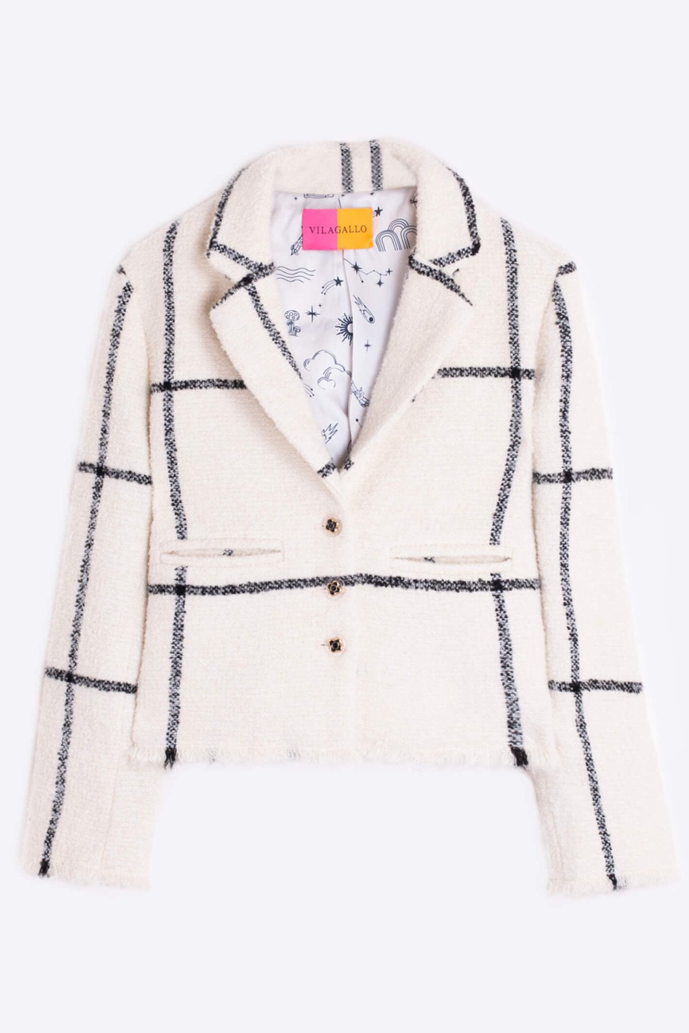 Vilagallo 30687 Cream Black Chanel Style Jacket - Dotique
