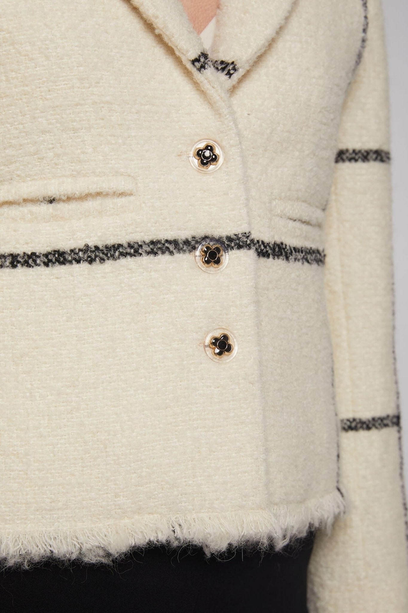 Vilagallo 30687 Cream Black Chanel Style Jacket - Dotique