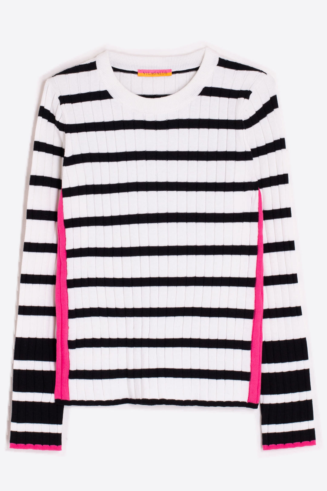 Vilagallo 31524 White Black Stripe Jumper - Dotique