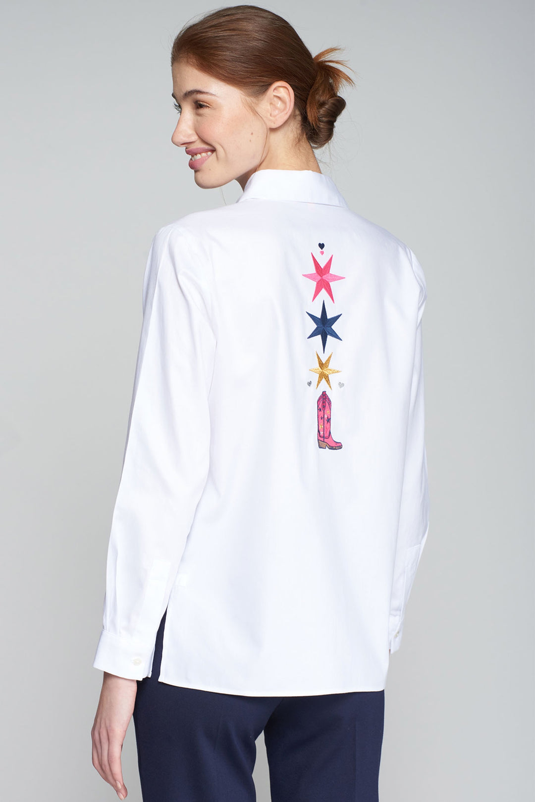 Vilagallo 31568 Embroidered Cotton White Shirt - Dotique