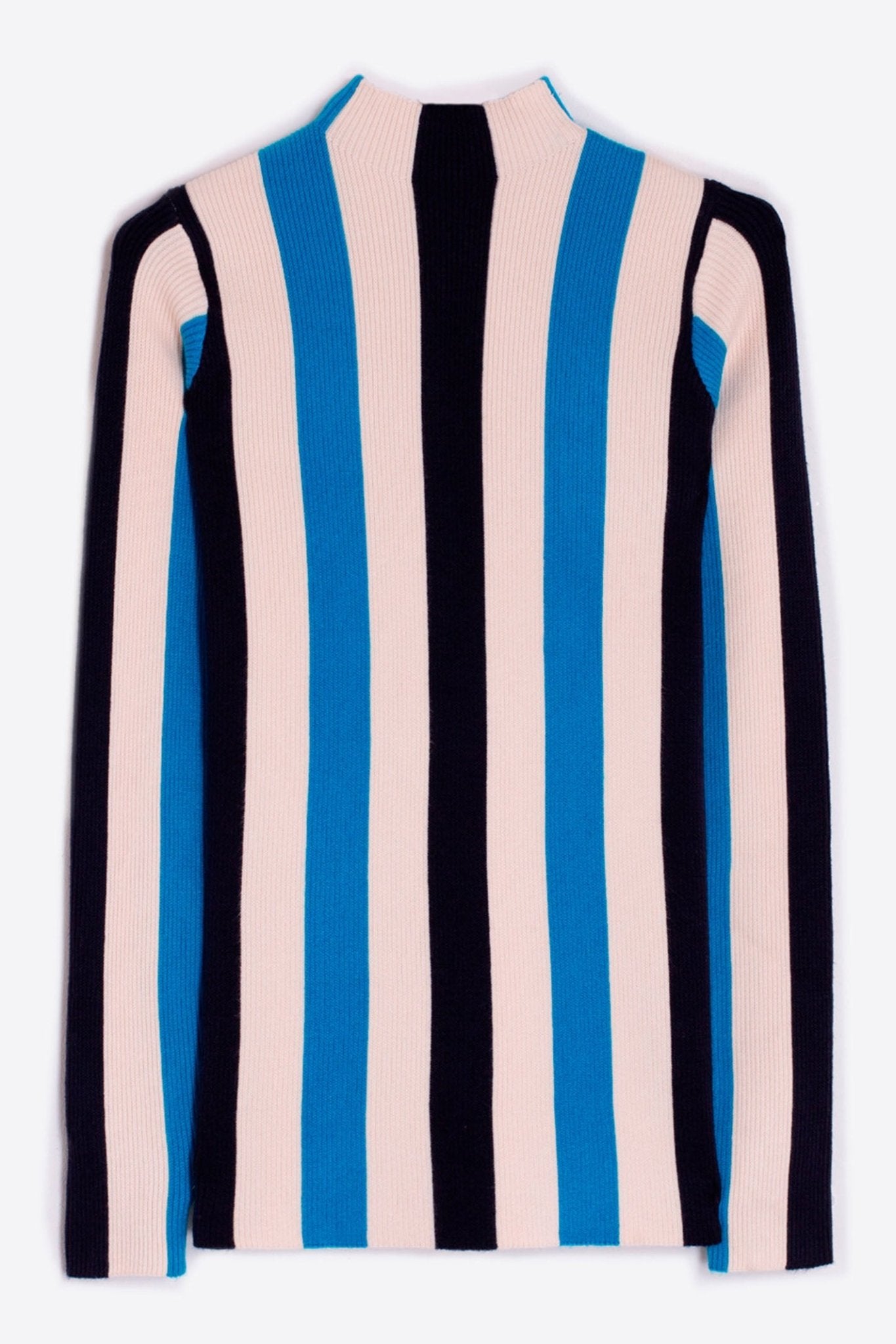 Vilagallo 31692 Blue Ecru Stripe Jumper by Vilagallo featuring bold vertical stripes, shop Vilagallo at Dotique.