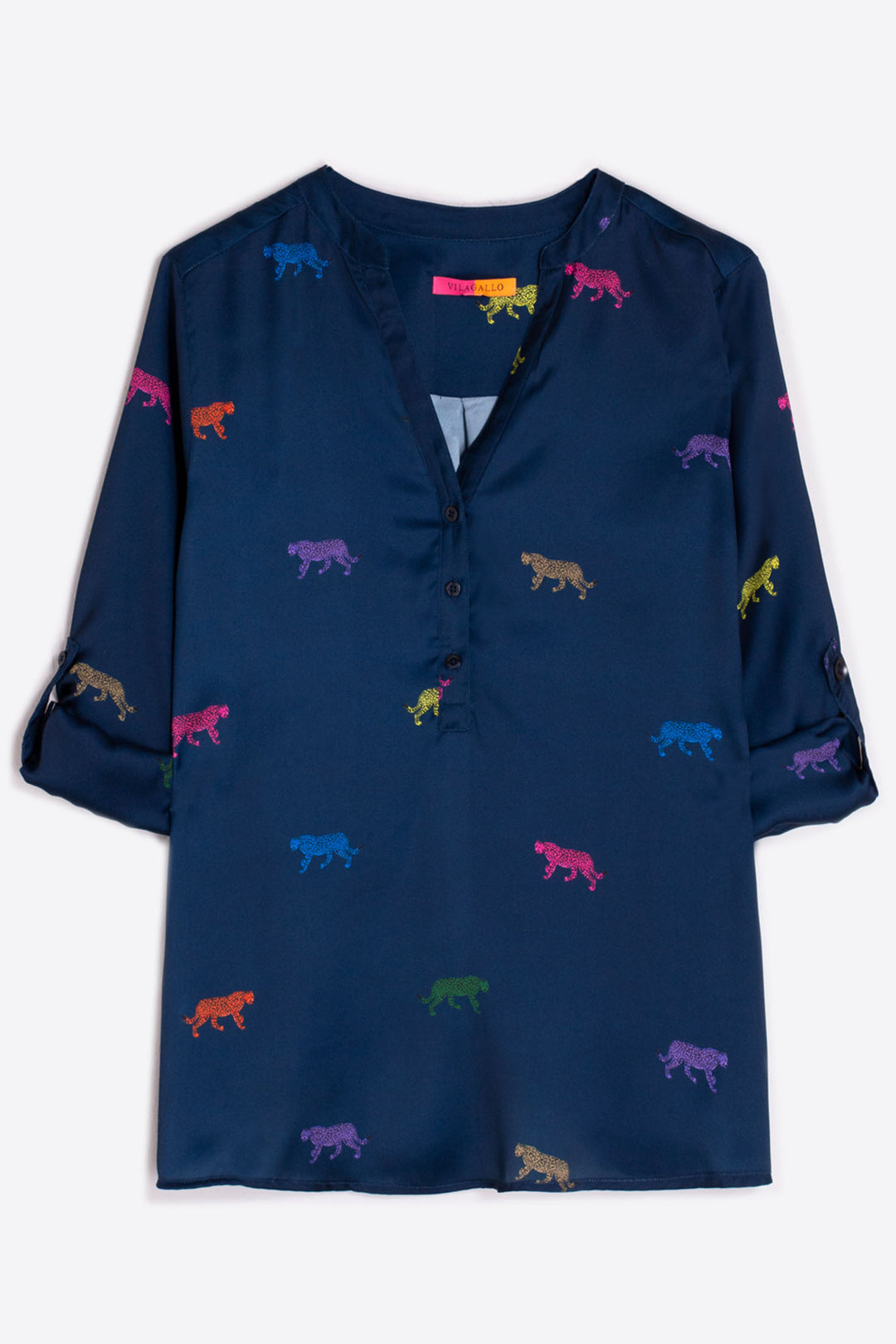 Vilagallo 31701 Blue Leopards Blouse - Dotique