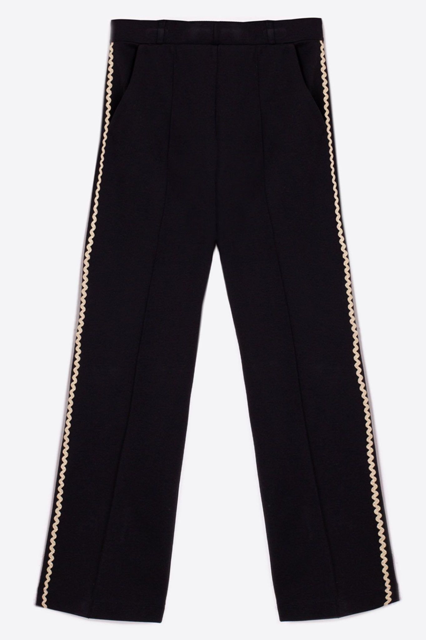 Vilagallo 31707 Black Gold Seam Trousers - Dotique - Vilagallo