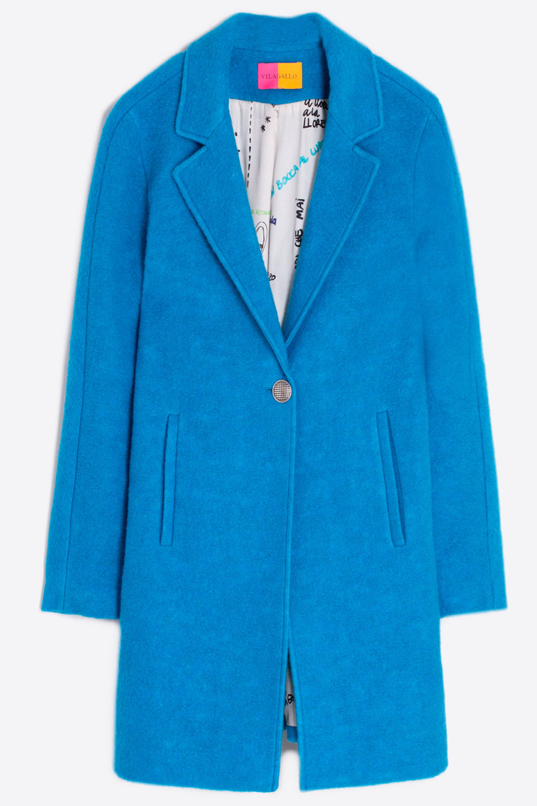 Vilagallo 31743 Blue One Button Coat - Dotique