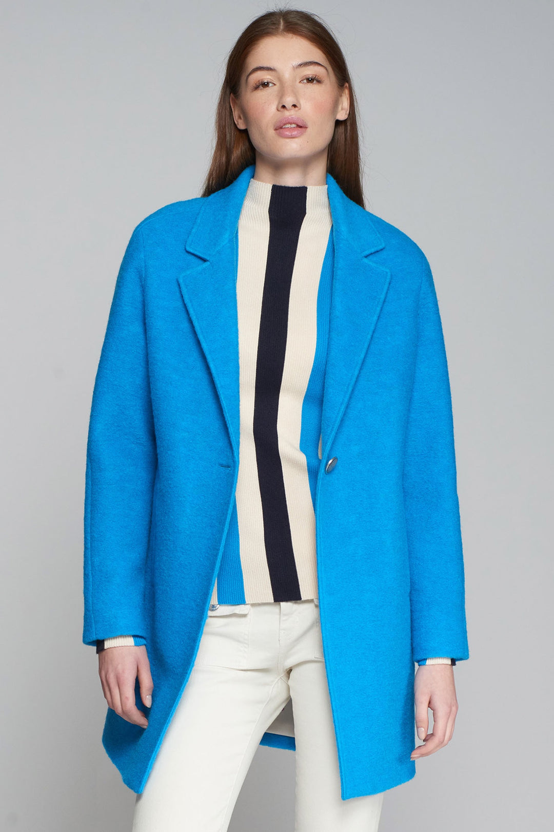 Vilagallo 31743 Blue One Button Coat - Dotique