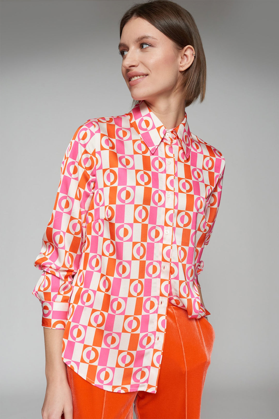 Vilagallo 31747 Geometrico Rosa Naranja Shirt - Dotique