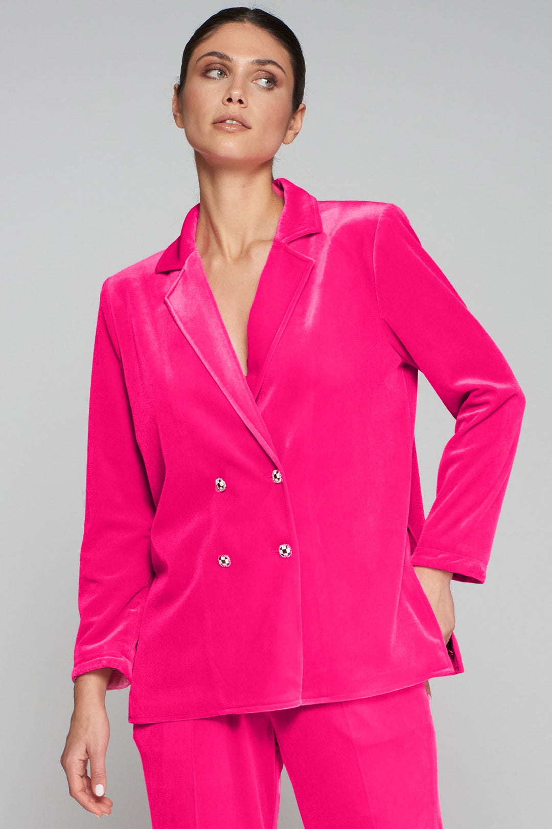 Vilagallo 31756 Pink Double Breasted Jacket - Dotique