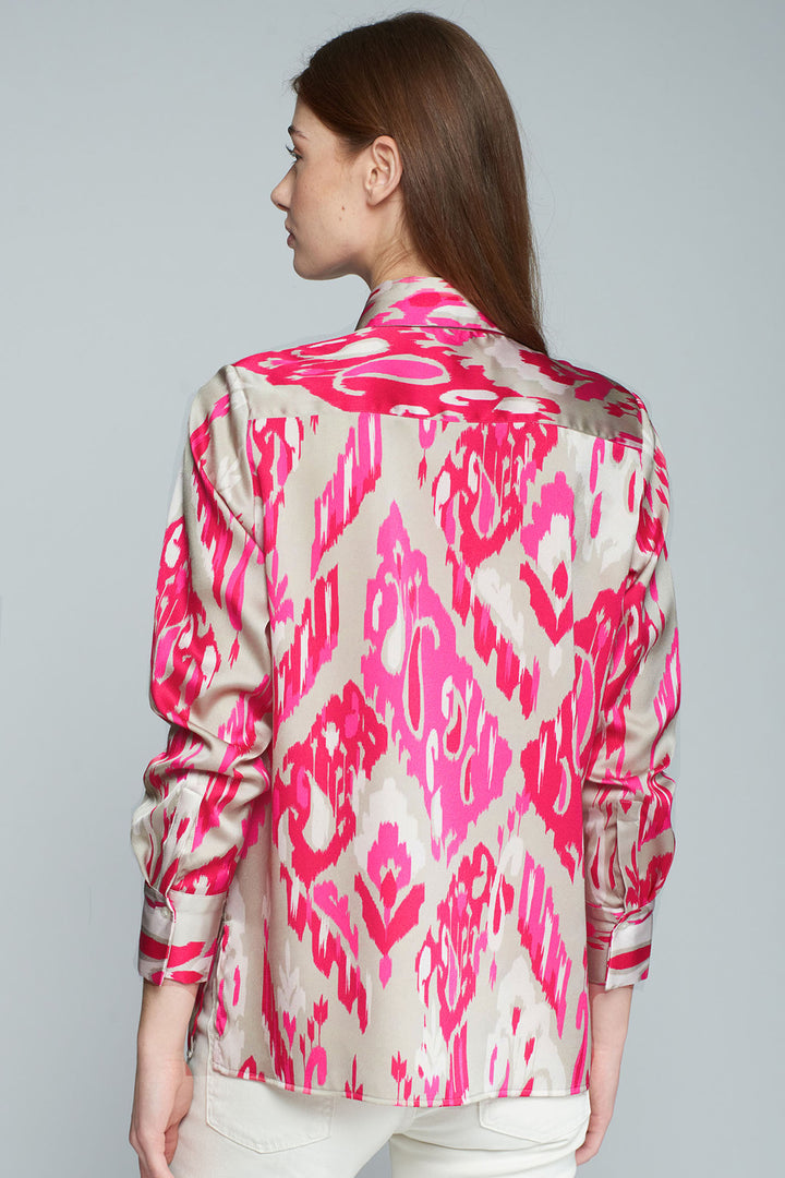 Vilagallo 31867 Pink Ikat Shirt - Dotique