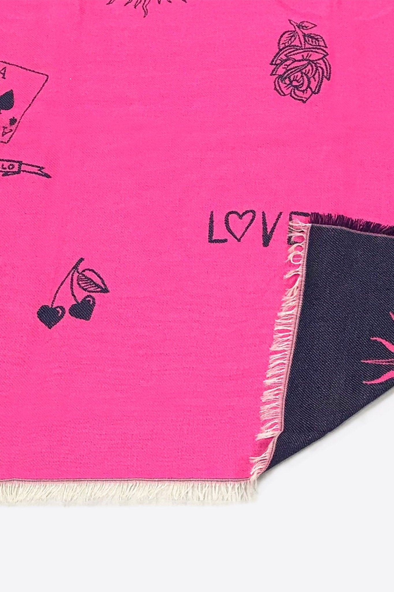 Vilagallo 31905 Tattoo Pink Wool Scarf - Dotique - Vilagallo