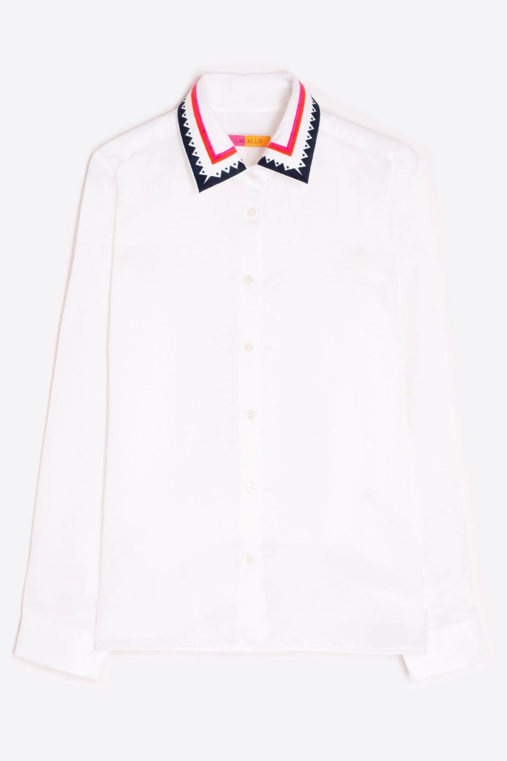 Vilagallo 31947 Embroidered White Silk Cotton Shirt - Dotique - Vilagallo