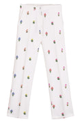 Vilagallo 32266 White Flower Print Trousers - Dotique - Vilagallo