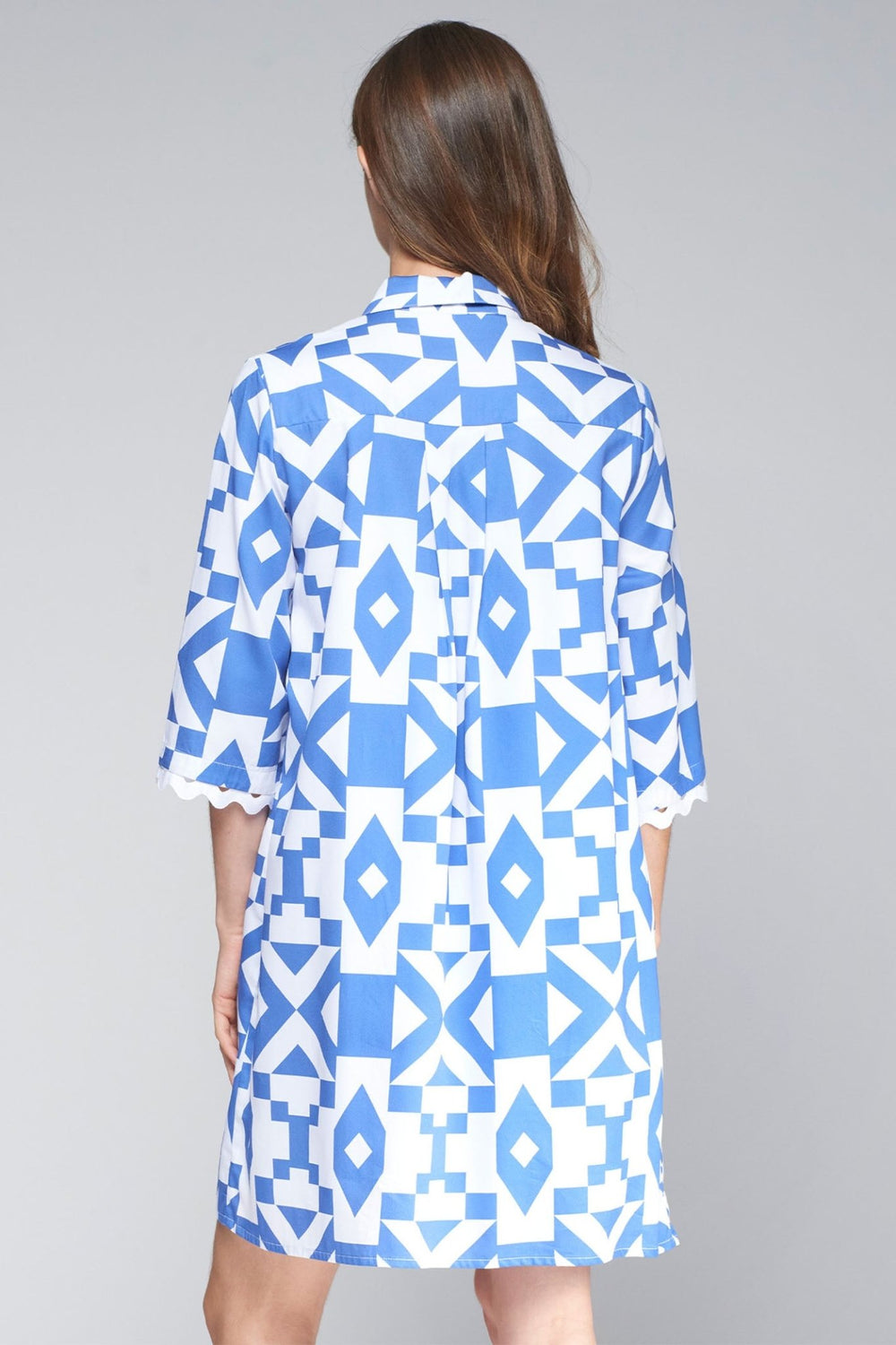 Vilagallo 32337 Blue Geometric Print Dress - Dotique - Vilagallo
