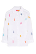 Vilagallo 32372 White Embroidered Pineapple Shirt - Dotique - Vilagallo
