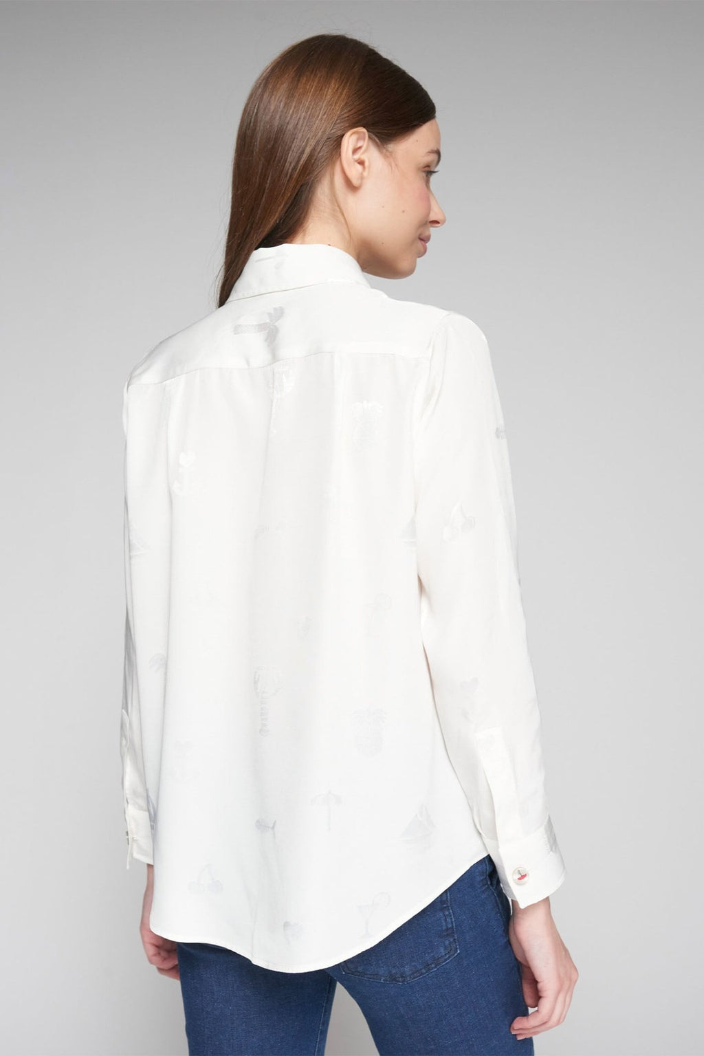 Vilagallo 32455 White Embroidered Holiday Motif Shirt - Dotique - Vilagallo