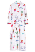 Vilagallo 32532 White Holiday Motif Print Shirt Dress - Dotique - Vilagallo