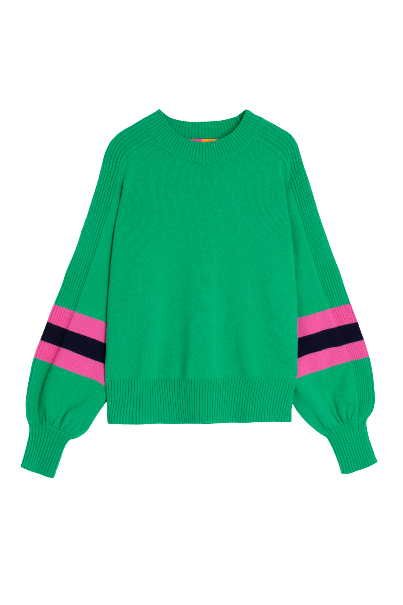 Vilagallo 32725 Green Pink & Navy Balloon Sleeve Jumper - Dotique - Vilagallo