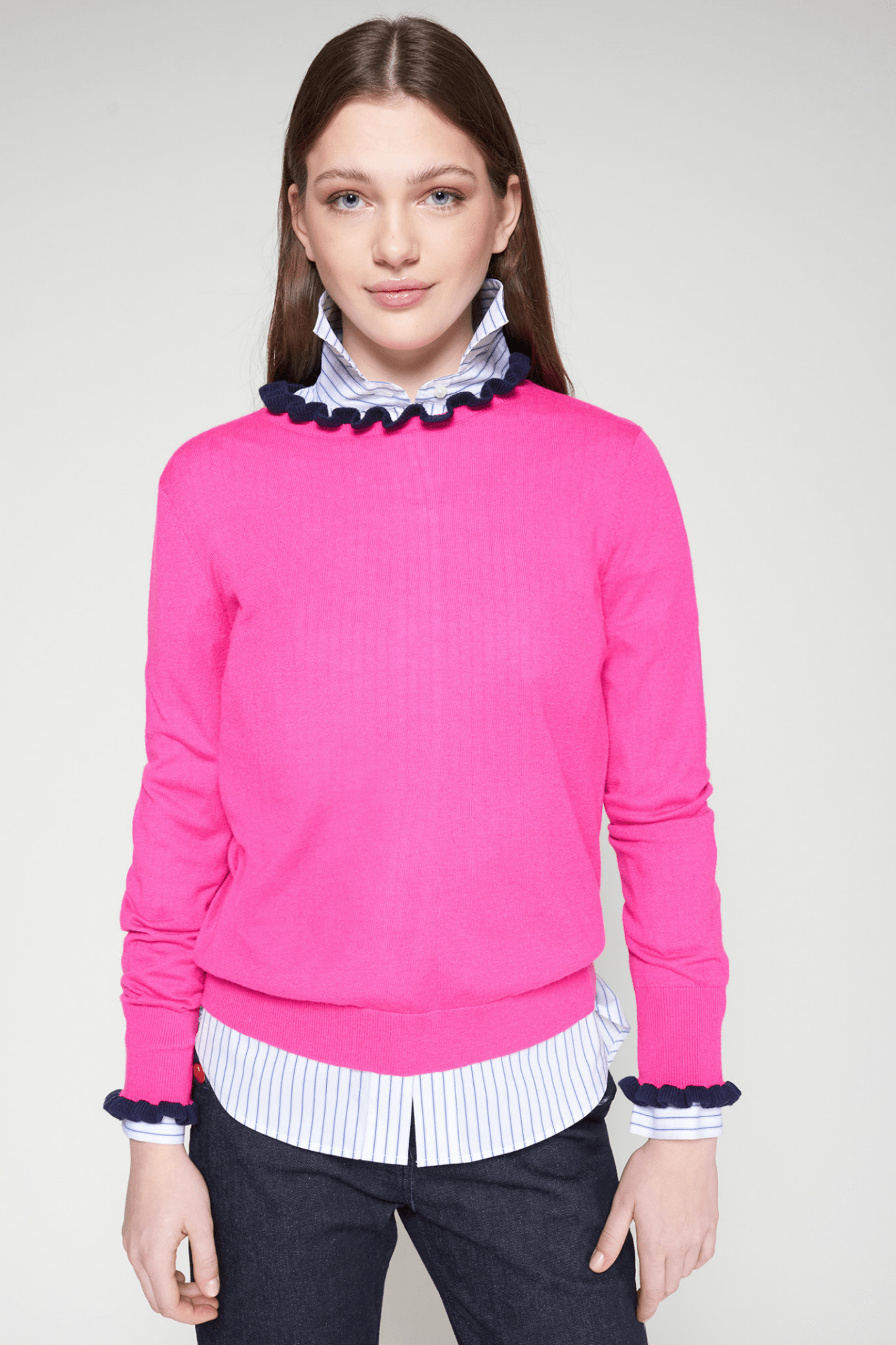 Vilagallo 32775 Hot Pink Ruffle Trim Jumper - Dotique - Vilagallo