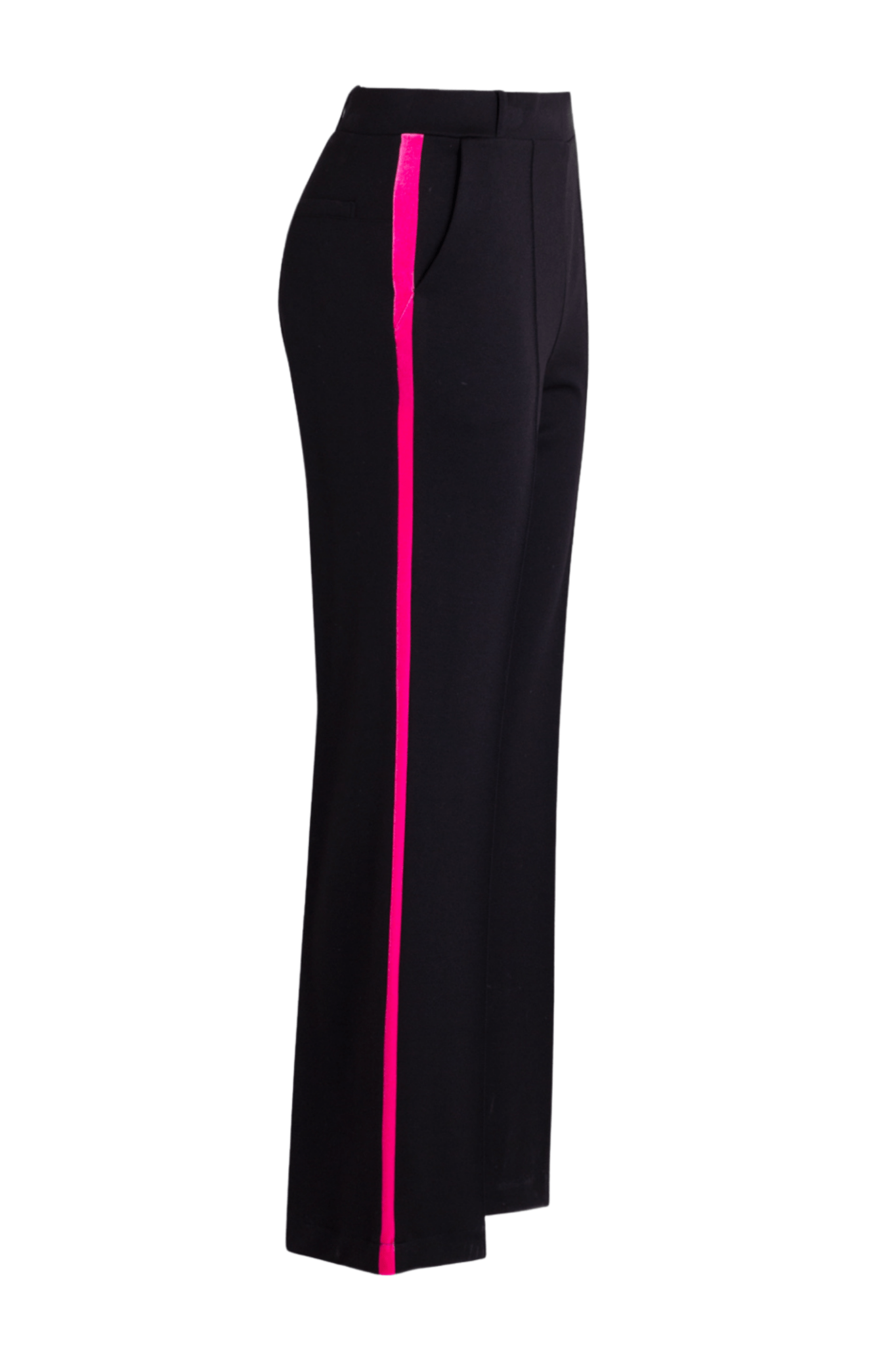 Vilagallo 32827 Black Trousers with Pink Side Stripe by Vilagallo, shop Vilagallo at Dotique for stylish trousers.