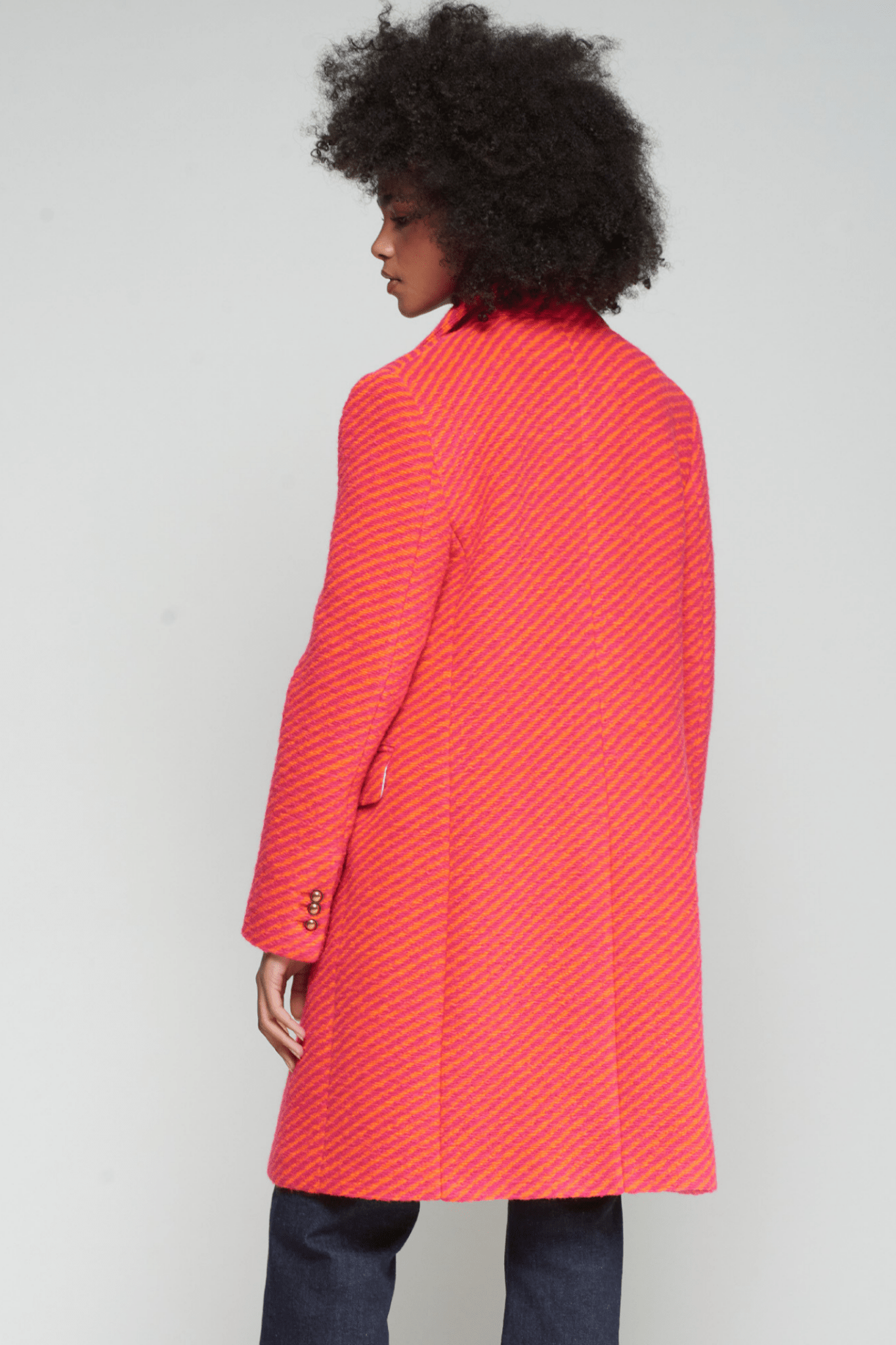 Vilagallo 32833 Orange & Pink Stripe Coat with Printed Lining - Dotique - Vilagallo
