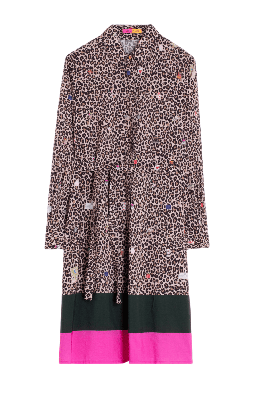 Vilagallo 32926 Leopard Print Midi Shirt Dress - Dotique - Vilagallo