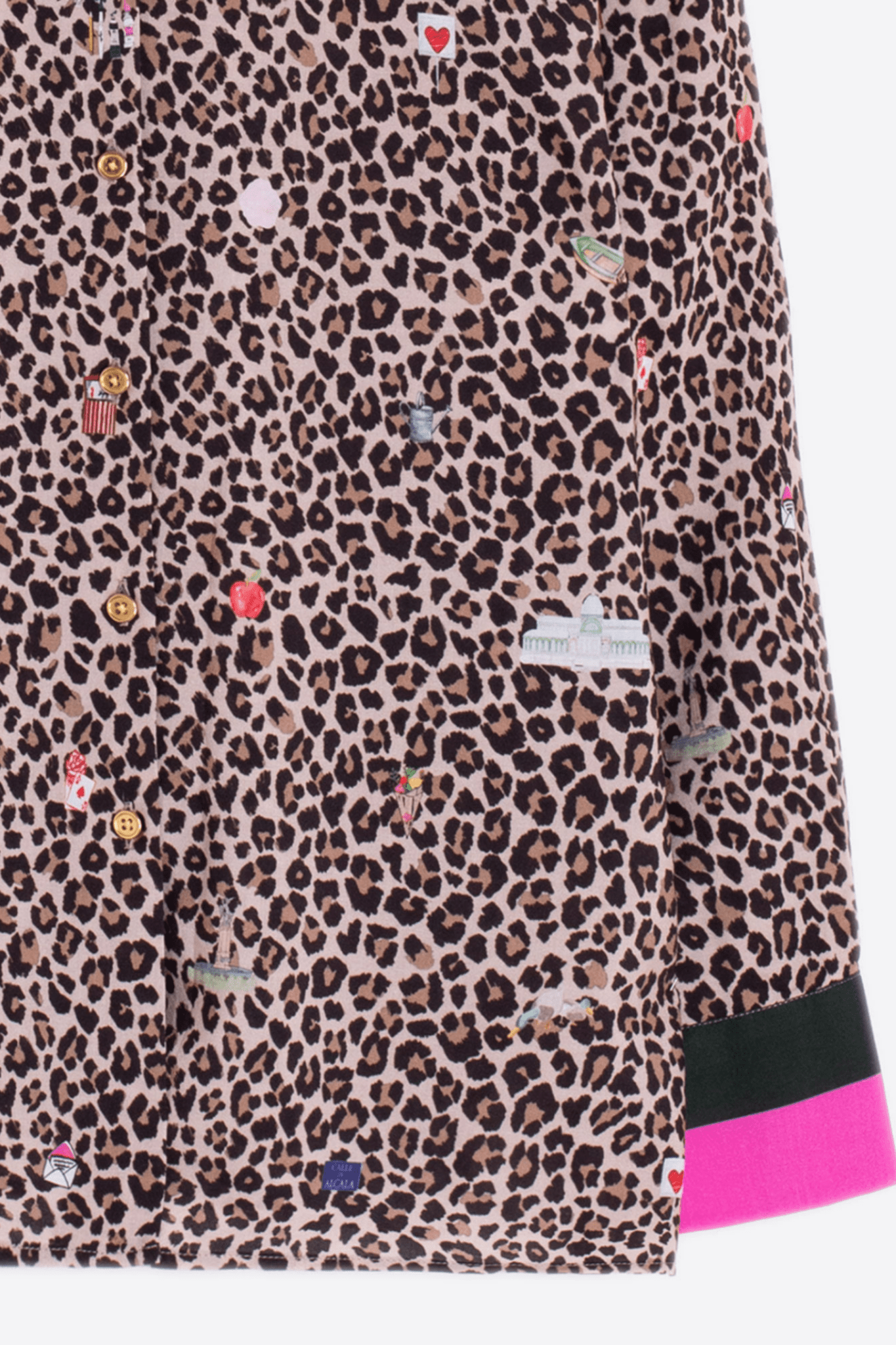 Vilagallo 32932 Leopard Print Shirt with Contrast Cuffs - Dotique - Vilagallo