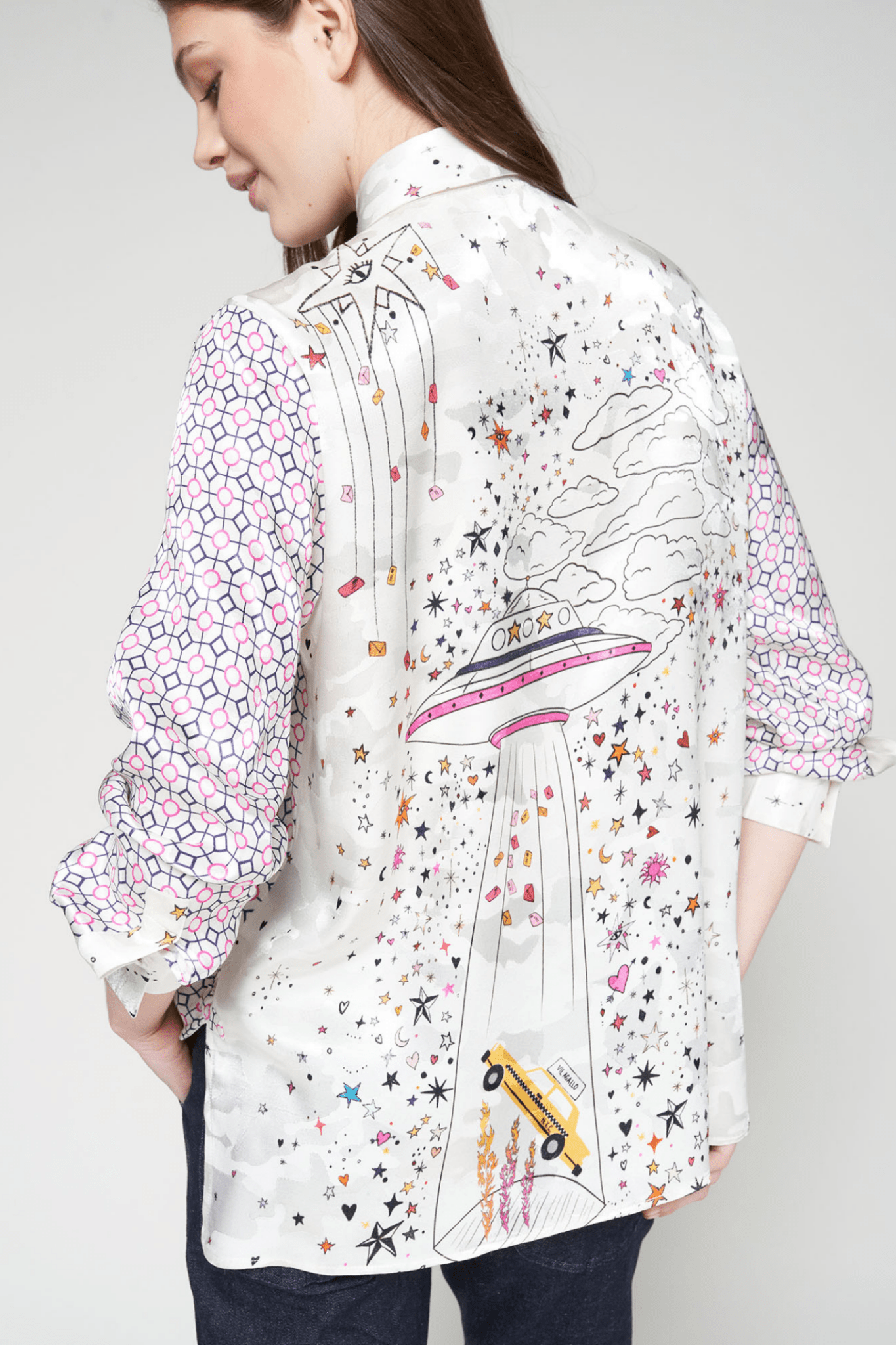 Vilagallo 32974 Graphic Back Print Shirt - Dotique - Vilagallo
