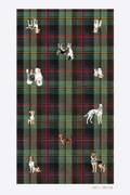 Vilagallo 33041 Dog Motif Check Scarf by Vilagallo featuring dog patterns on green check, shop Vilagallo at Dotique