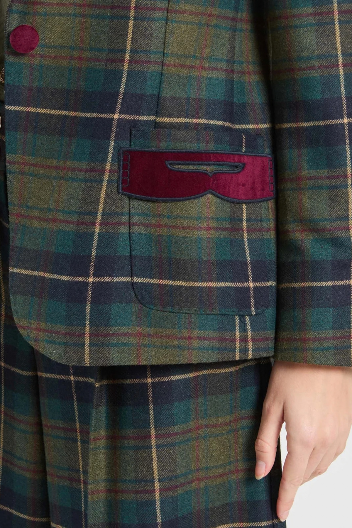 Vilagallo 33749 Green & Burgundy Checked Jacket by Vilagallo. Shop Vilagallo at Dotique.