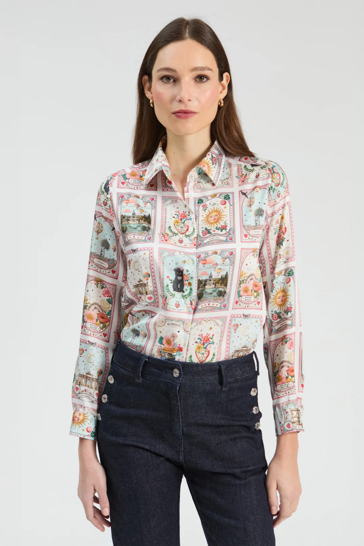 Vilagallo 33787 Madrid Twill Printed Shirt by Vilagallo Shop Vilagallo at Dotique