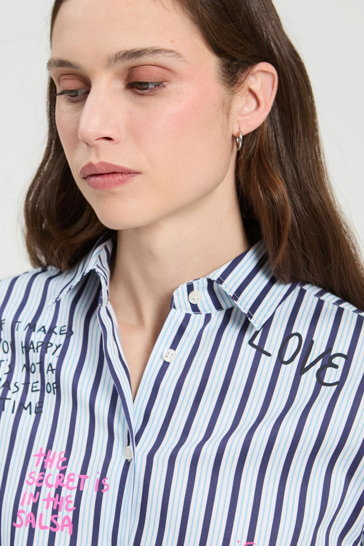 Shop the Vilagallo Striped Ferris Wheel Print Shirt at Dotique. A classic striped shirt with an exclusive illustrated print, bringing a playful twist to everyday tailoring.
