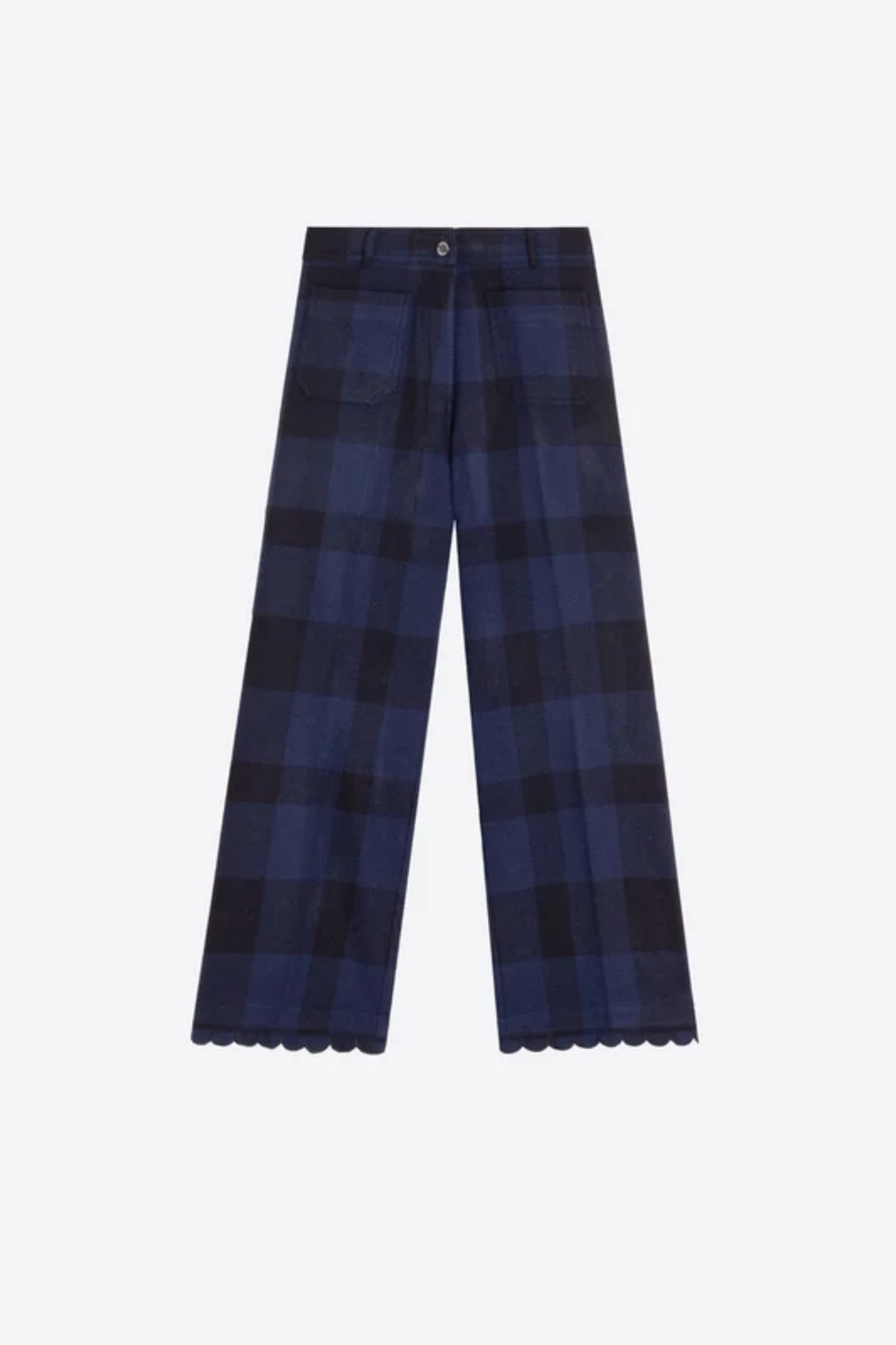 Vilagallo 33849 Navy & Black Check Wool-Blend Trousers. Shop Vilagallo at Dotique.
