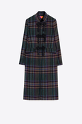 Vilagallo 33854 Green & Blue Tartan Wool-Blend Coat front view Shop Vilagallo at Dotique