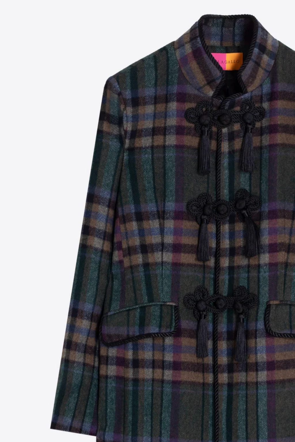 Vilagallo 33854 Green & Blue Tartan Wool-Blend Coat Shop Vilagallo at Dotique