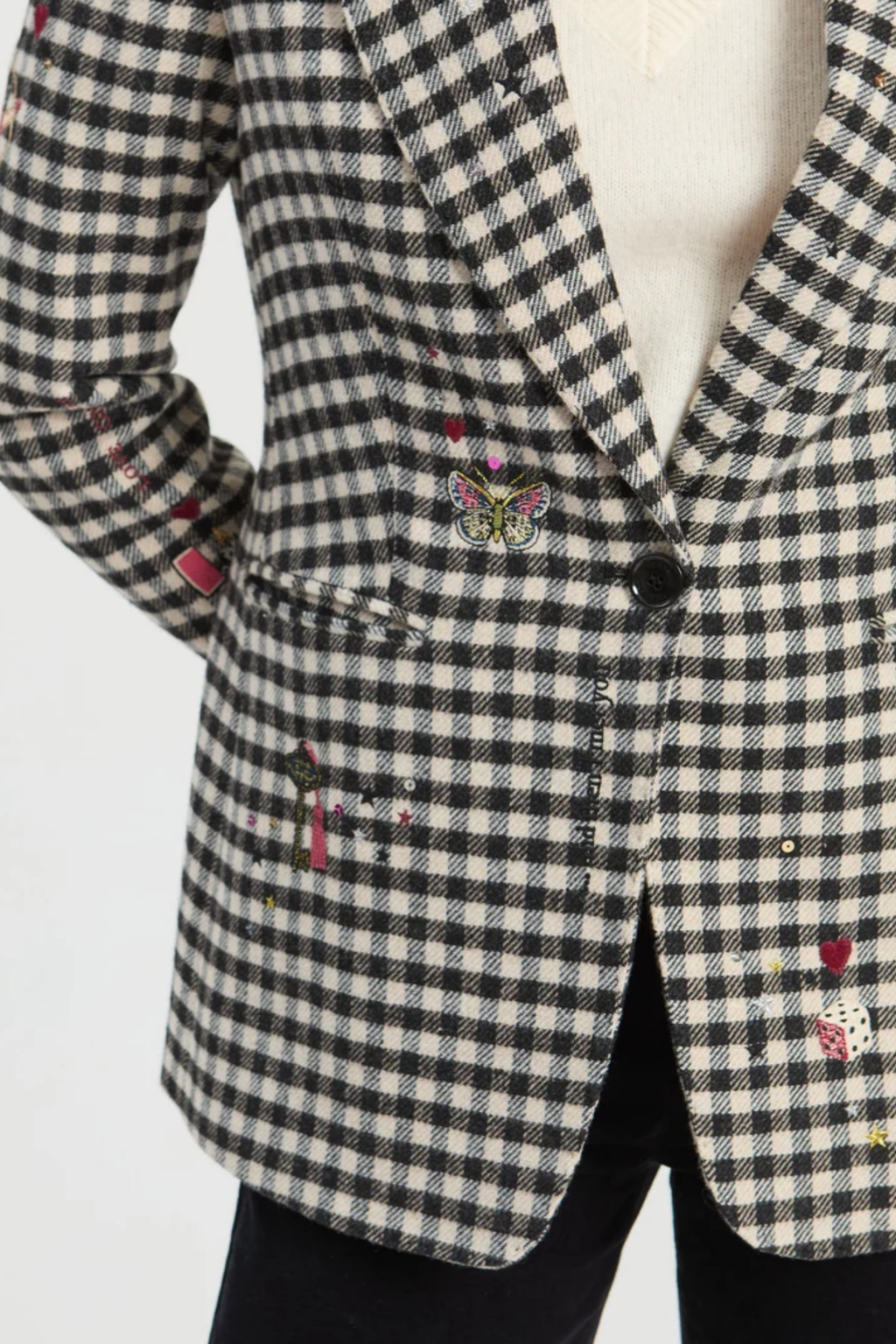 Vilagallo 33743 Black & White Houndstooth Wool Jacket. You can Shop Vilagallo at Dotique.