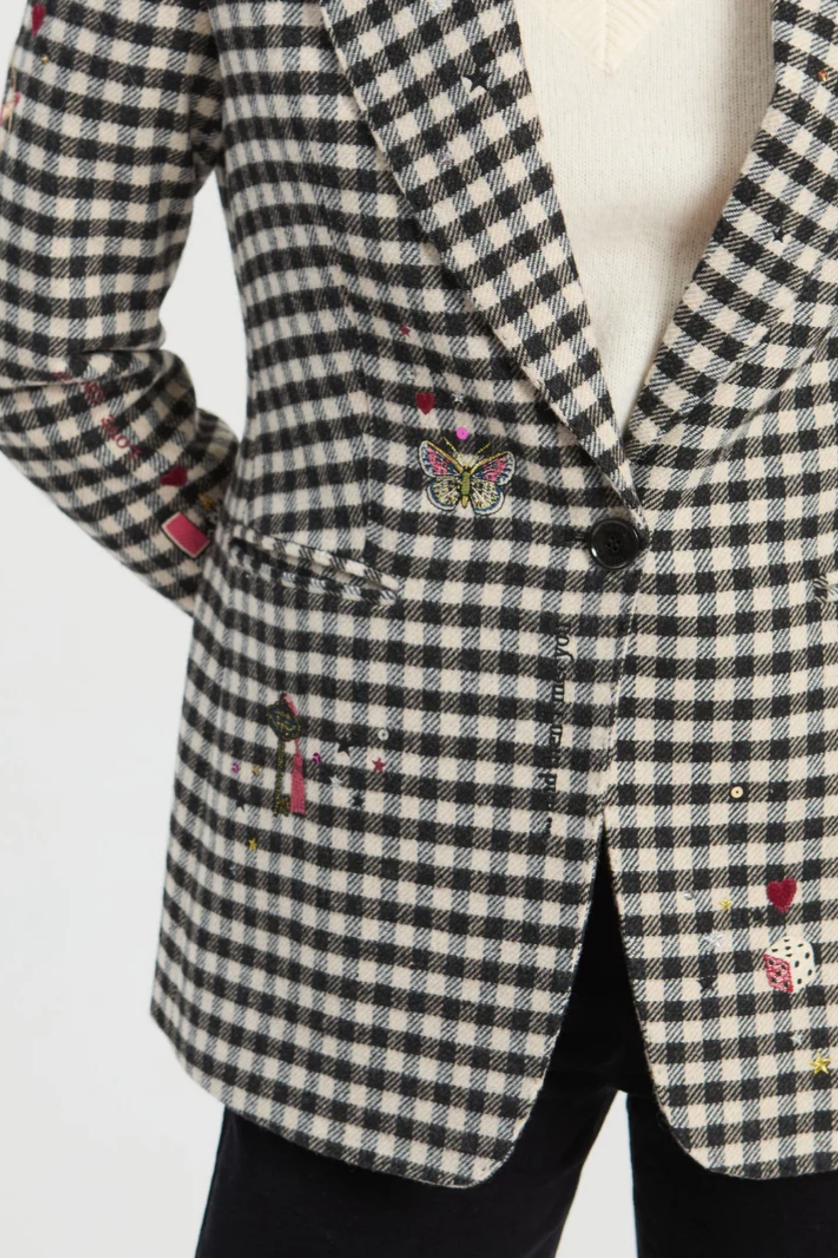 Vilagallo 33743 Black & White Houndstooth Wool Jacket. You can Shop Vilagallo at Dotique.
