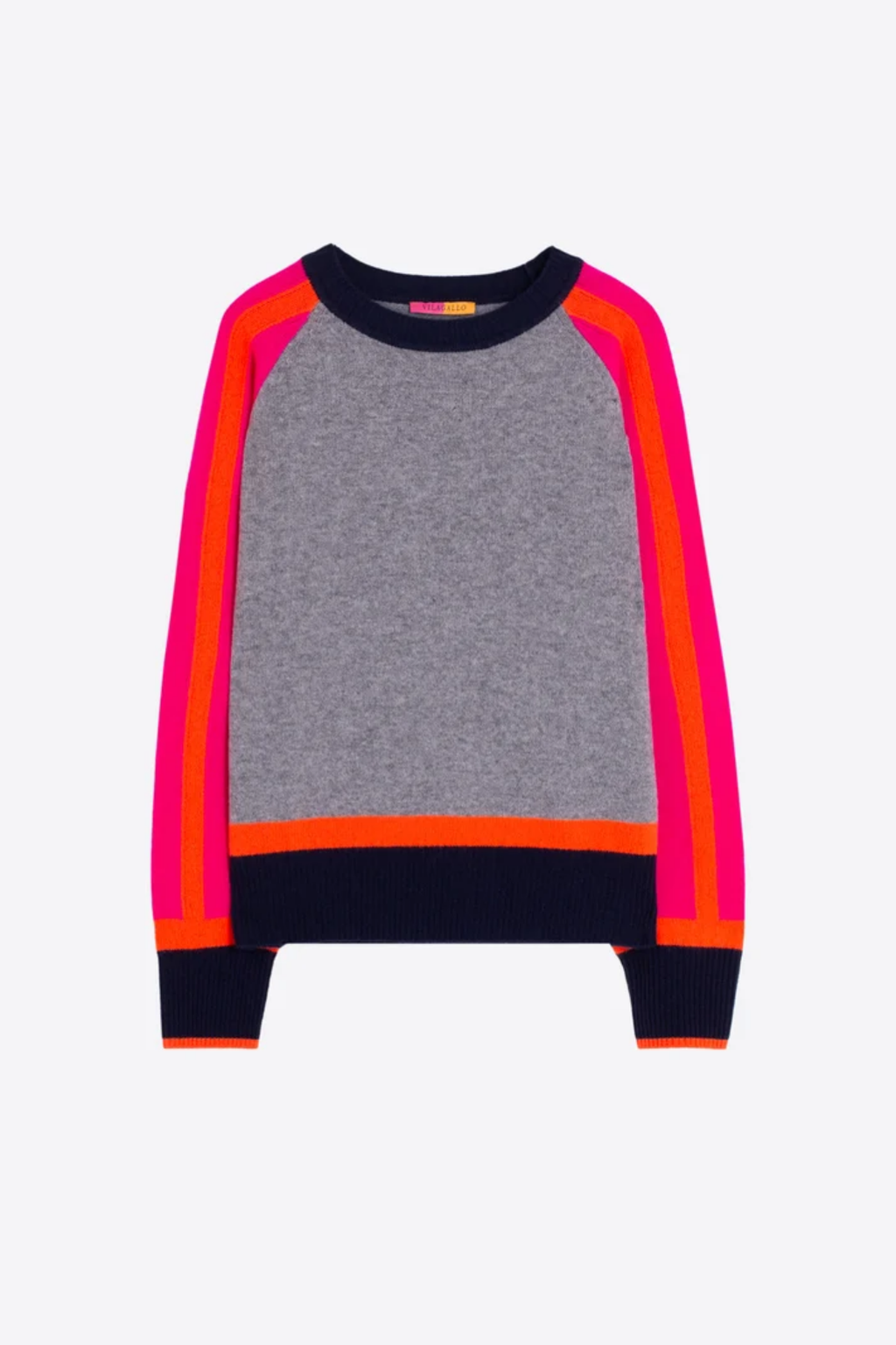 Vilagallo 34127 Grey Multicolour Lambswool Jumper Shop Vilagallo at Dotique