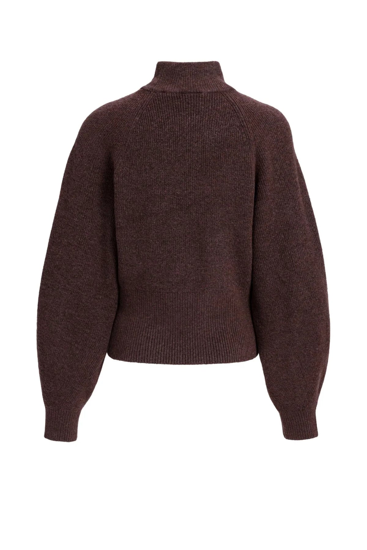 Yaya 01-000656-610 Knitted Turtleneck Sweater with Batwing Sleeves Bitter Chocolate Red Melange, YAYA. Shop YAYA at Dotique