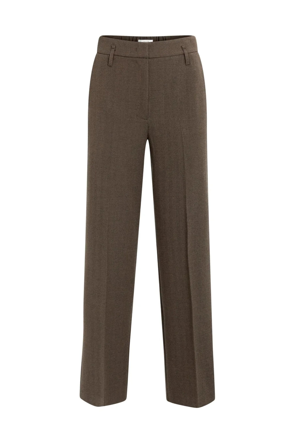 Yaya 01-301296-610 Structured Straight Leg Tailored Trousers Coco Brown Melange YAYA You can Shop YAYA at Dotique