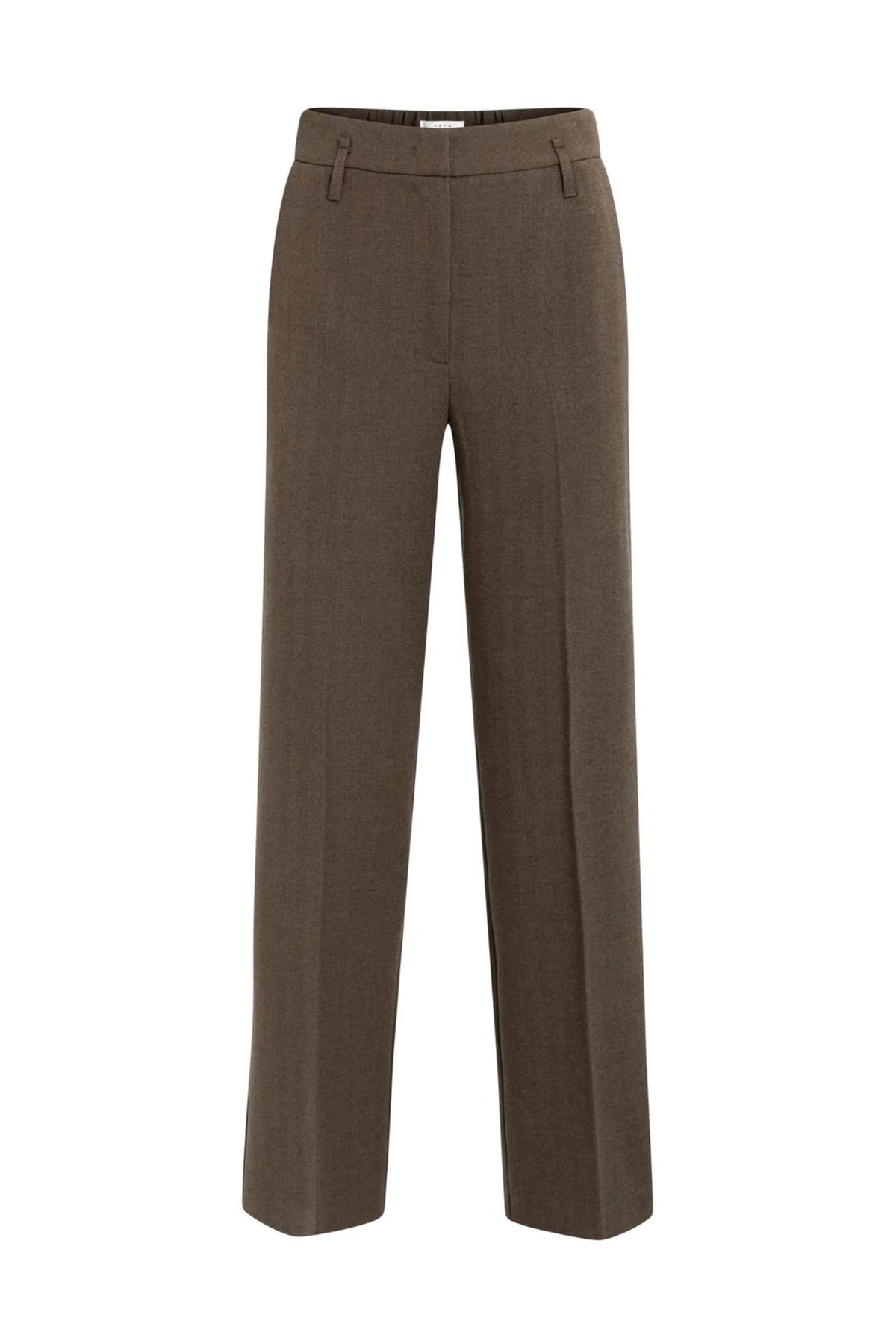 Yaya 01-301296-610 Structured Straight Leg Tailored Trousers Coco Brown Melange YAYA You can Shop YAYA at Dotique