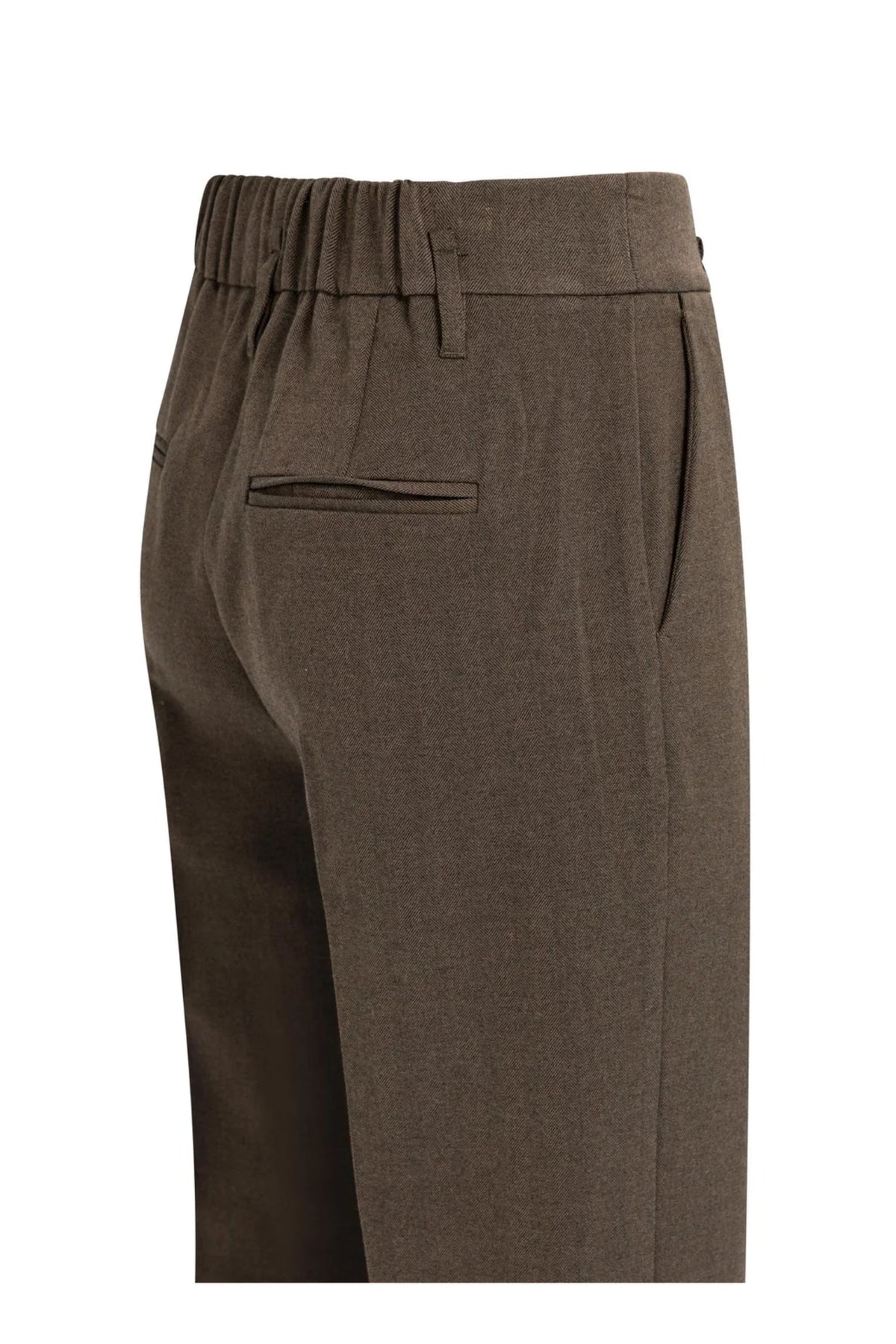 Yaya 01-301296-610 Structured Straight Leg Tailored Trousers Coco Brown Melange by YAYA Shop YAYA at Dotique