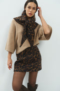 Yaya 01-401103-610 Leopard Print Mini Skirt Coco Brown Dessin by YAYA. Shop YAYA at Dotique.