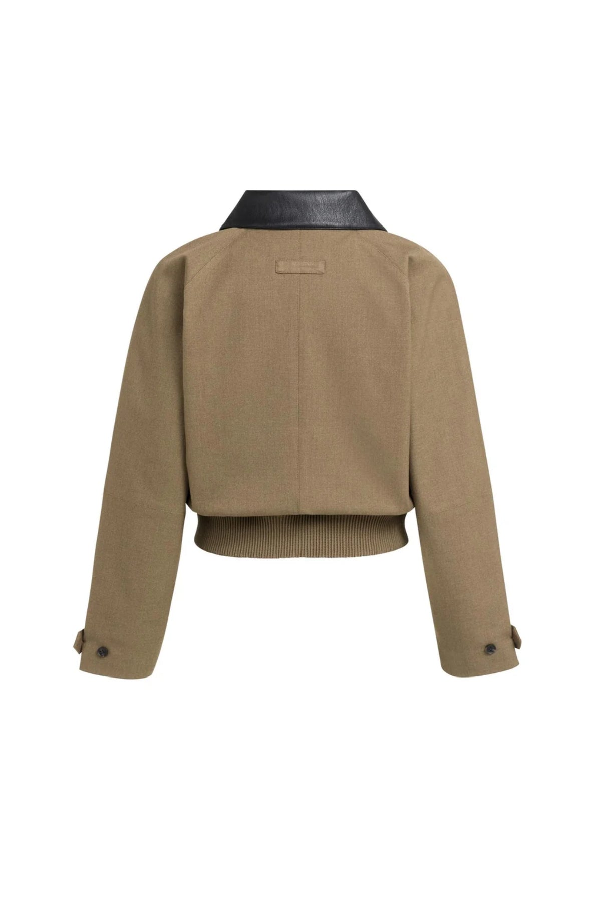 Yaya 02-001079-608 Jacket with Leather Look Collar Teak Brown Melange