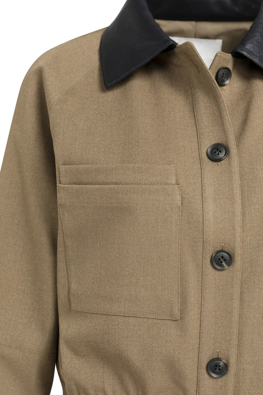 Yaya 02-001079-608 Jacket with Leather Look Collar Teak Brown Melange