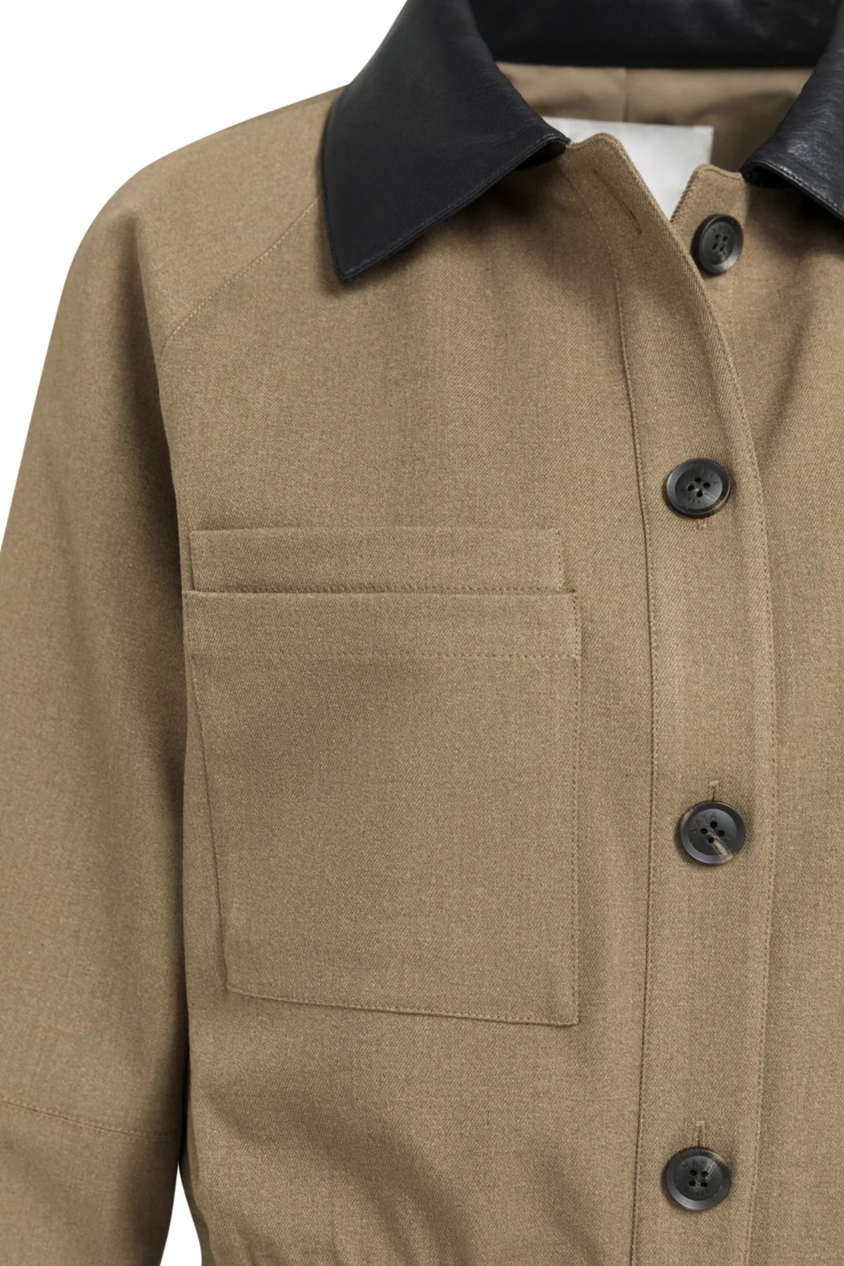 Yaya 02-001079-608 Jacket with Leather Look Collar Teak Brown Melange
