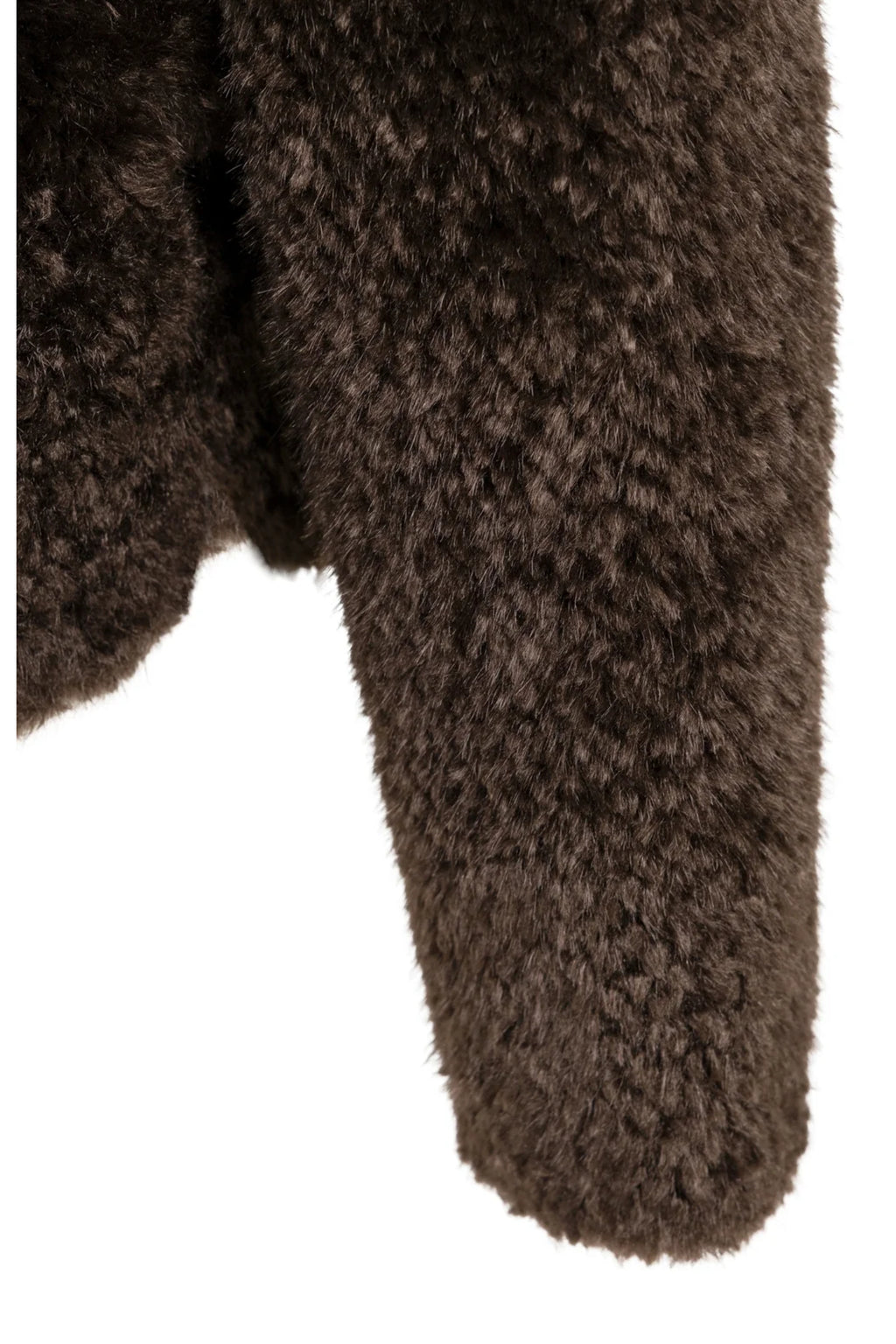 Yaya 02-001092-610 Oversized Short Faux Fur Jacket with Buttons Delicioso Brown Faux fur sleeve YAYA Shop YAYA at Dotique
